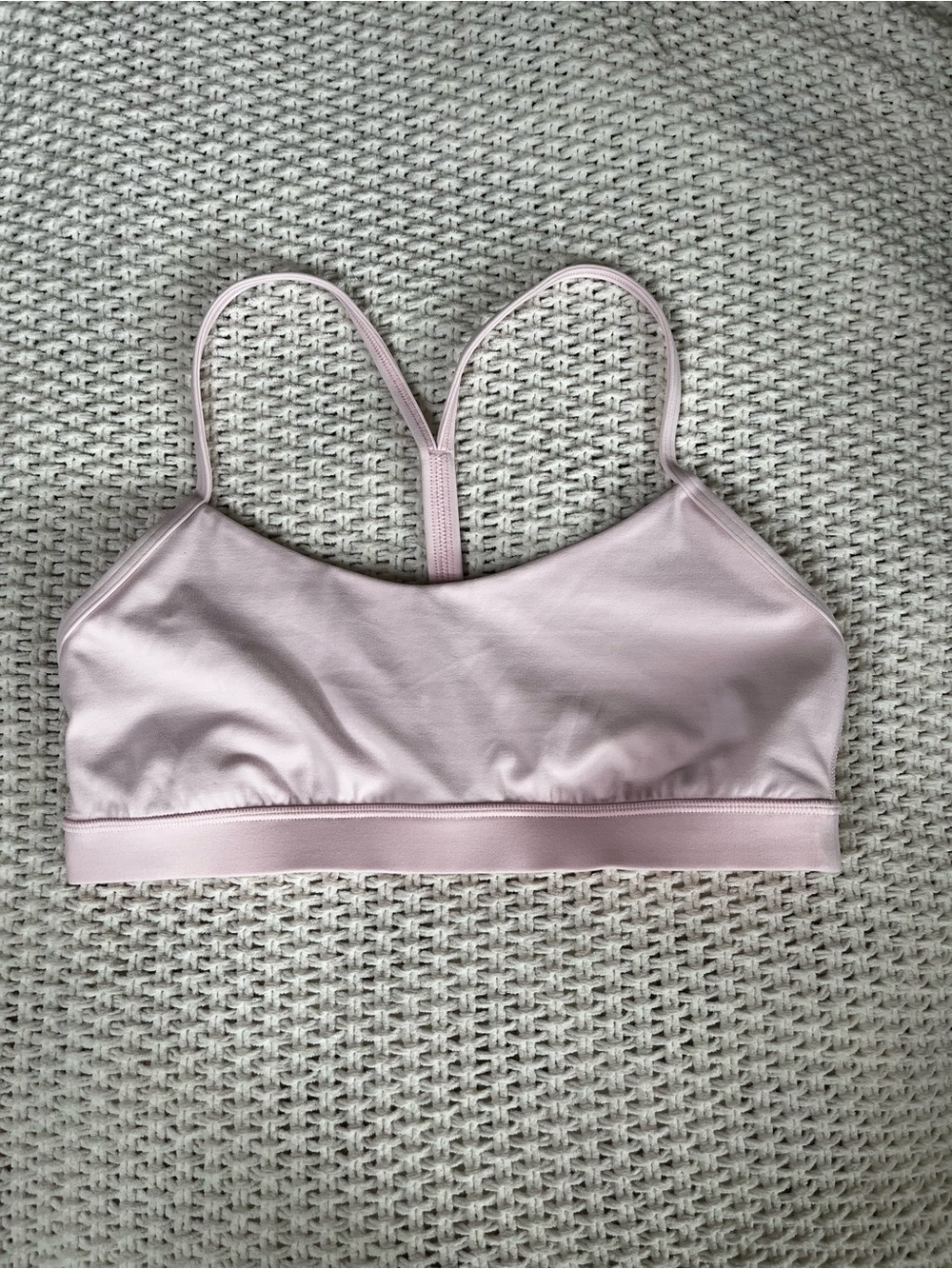 Lululemon Flow Y Bra Yoga Pilates Light Pink Size 12 Active Gym Exercise